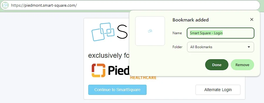 Bookmark the smartsquare piedmont page