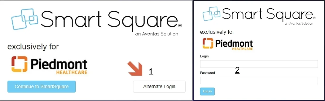 smart square alternate login details